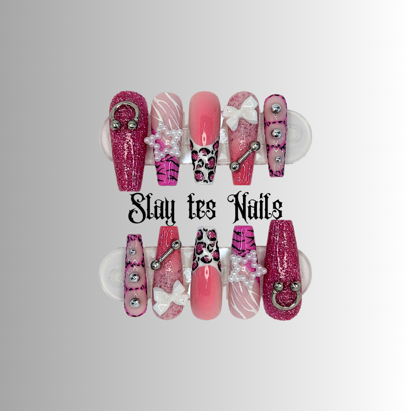 Pink Gyaru - Set de 10 press on nails