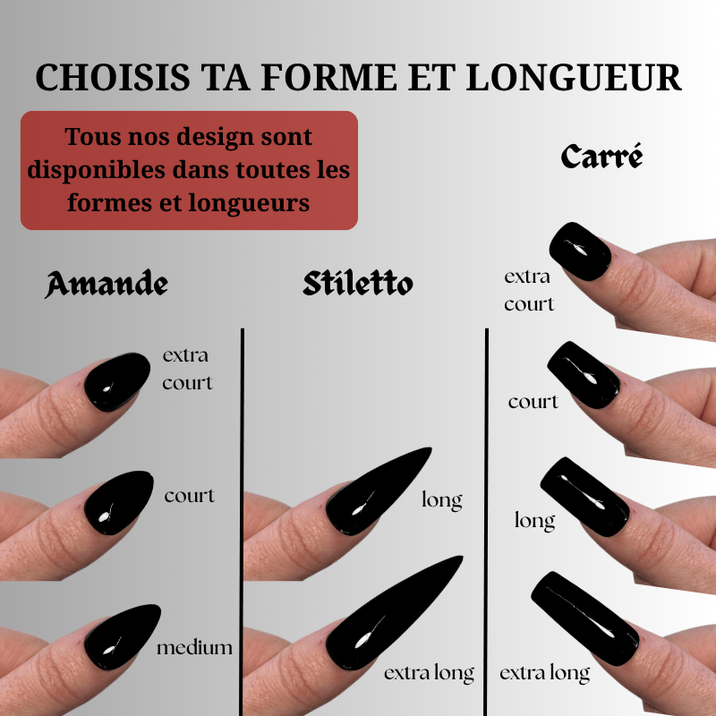 Rouge Acier - Set de 10 press on nails