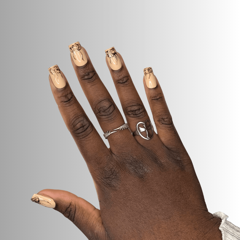 Flammes chromées - Set de 10 press on nails