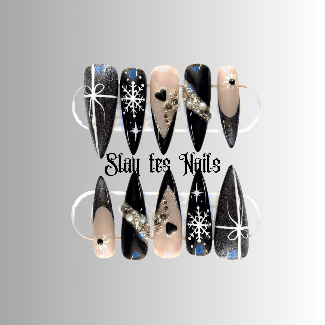 Dark Noël - Silver - Set de 10 Press-on nails