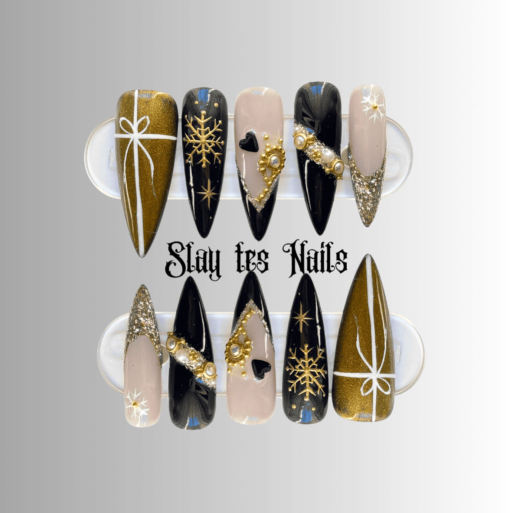 Dark Noël - Gold - Set de 10 Press-on nails