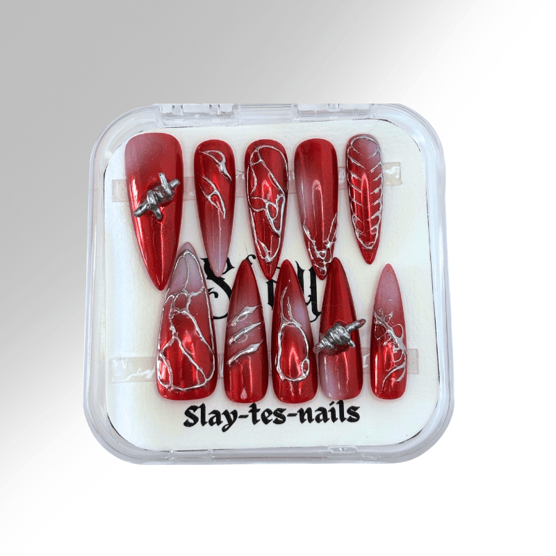 Rouge Acier - Set de 10 press on nails Slay tes Nails