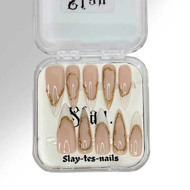 Golden French - Set de 10 press on nails Slay tes Nails