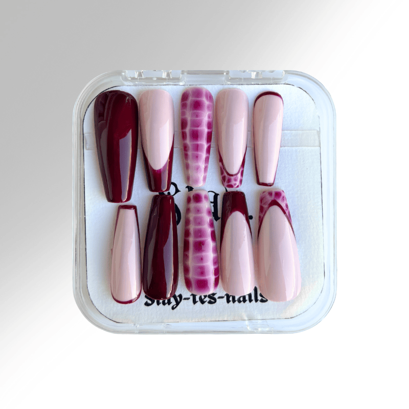 Croco cerise - Set de 10 press on nails Slay tes Nails