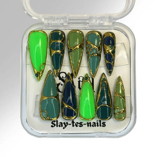 Green dream - Set de 10 press on nails Slay tes Nails