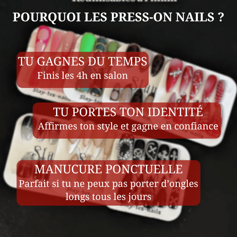 Rouge Acier - Set de 10 press on nails