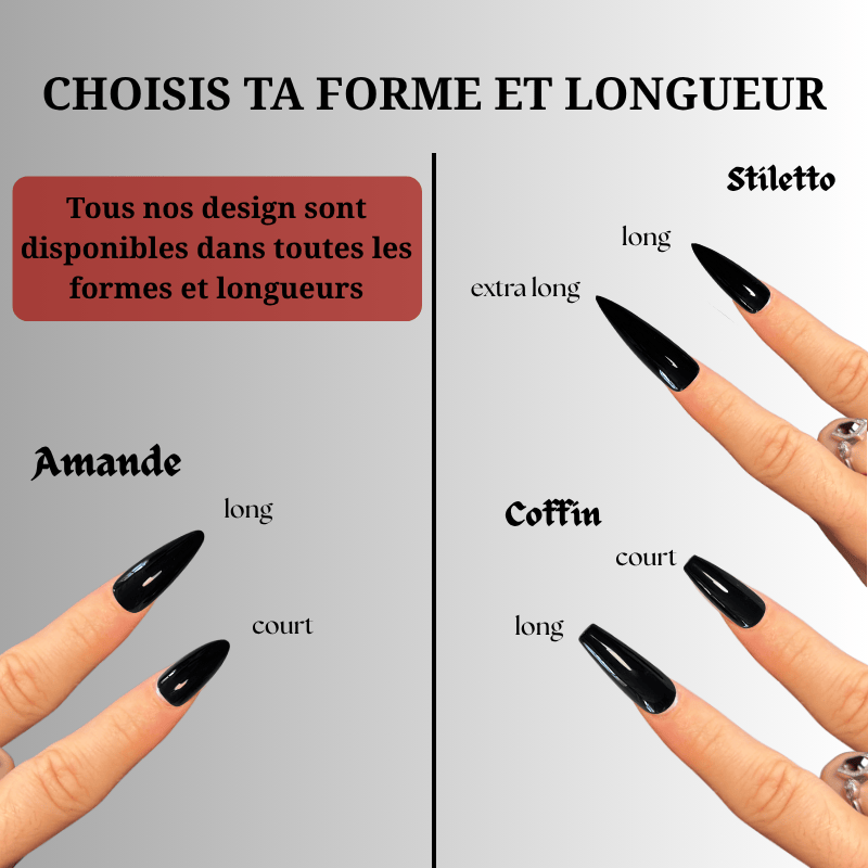 Rouge Acier - Set de 10 press on nails