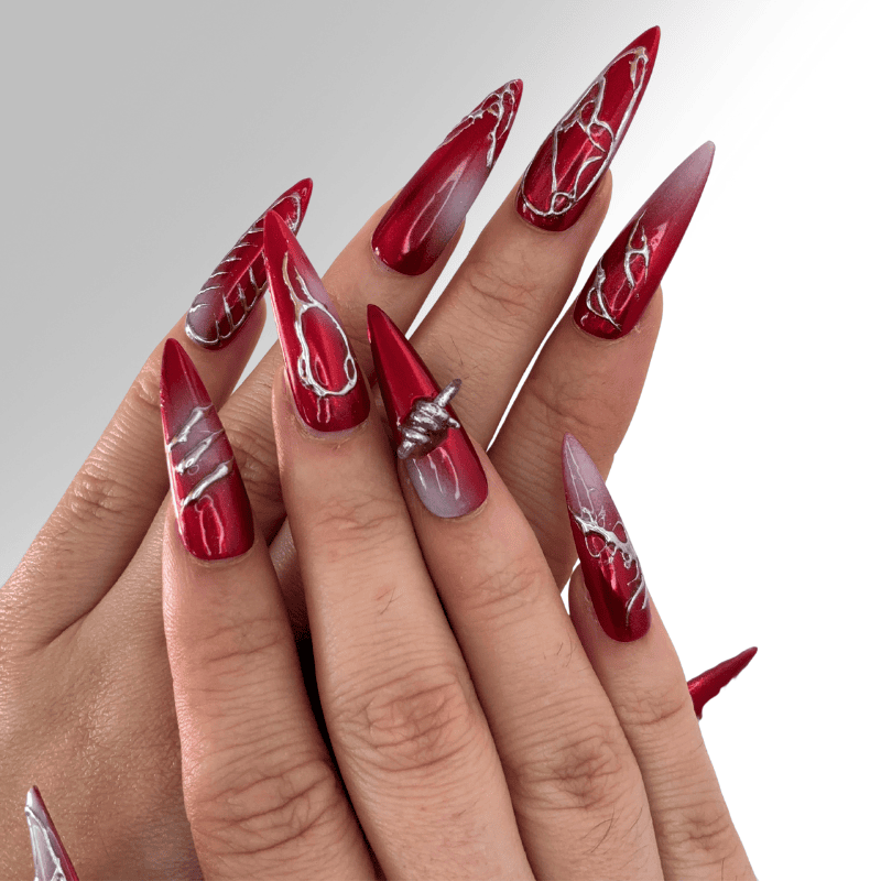 Rouge Acier - Set de 10 press on nails Slay tes Nails