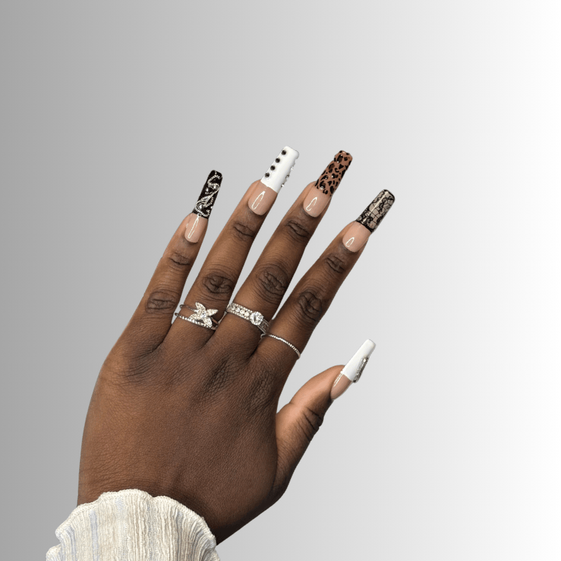 brown Gyaru - Set de 10 press on nails