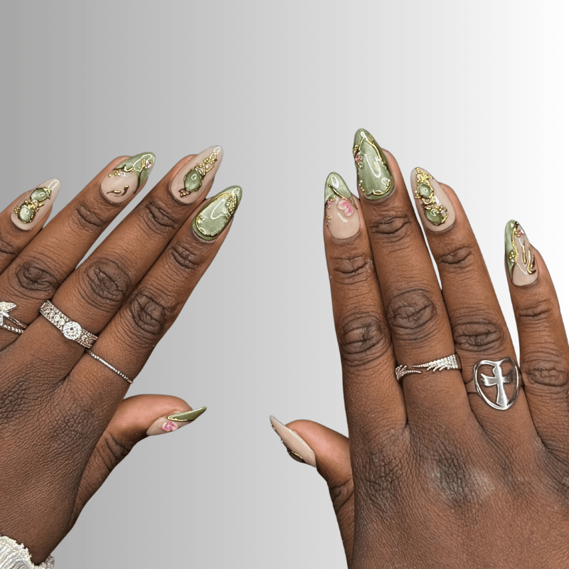 Flower garden - Set de 10 press on nails