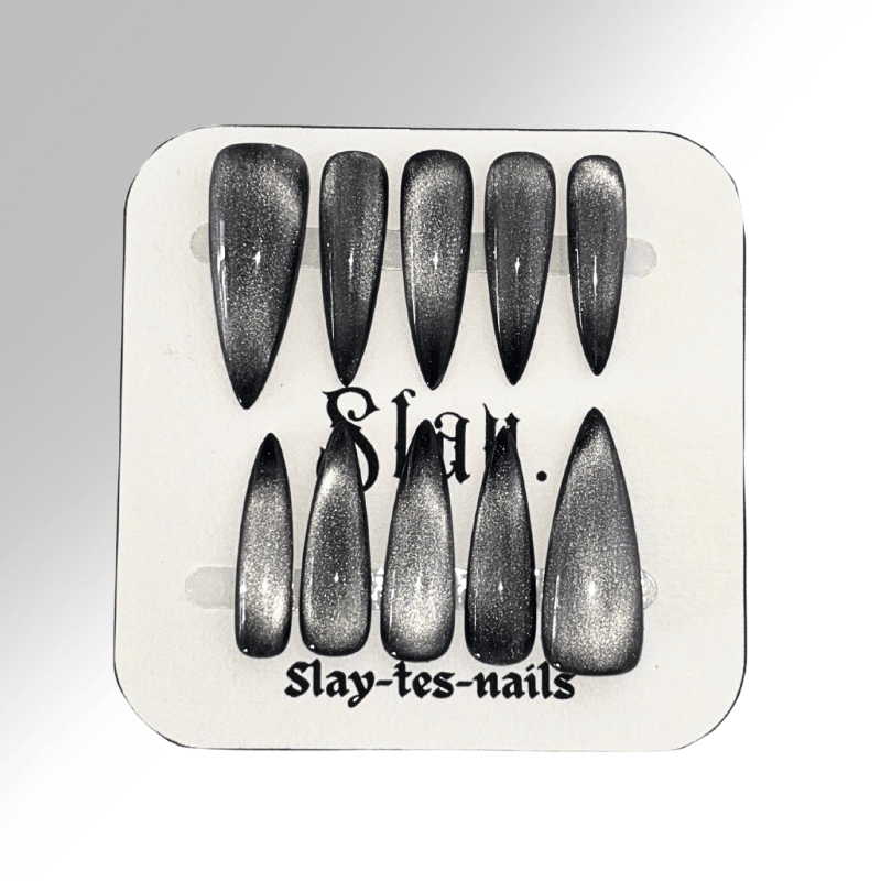 Cat eyes Argent - Set de 10 Press-on Nails