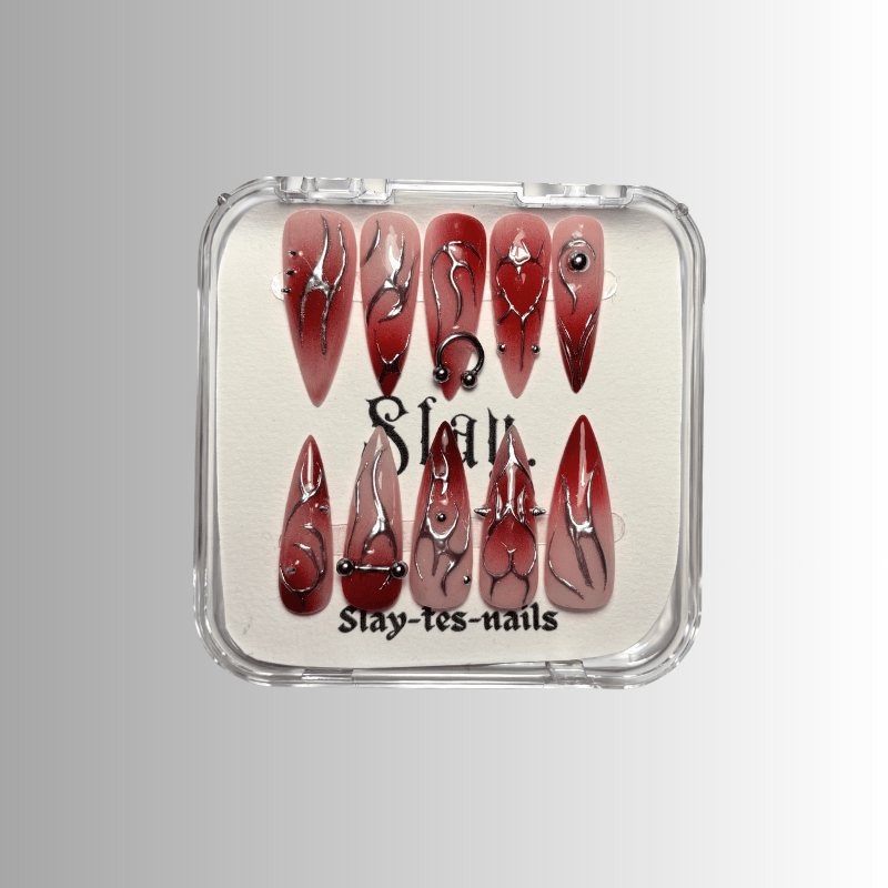 Nude piercings - Set de 10 press on nails