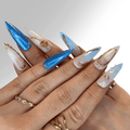 Blue Playa Stiletto Slay tes Nails