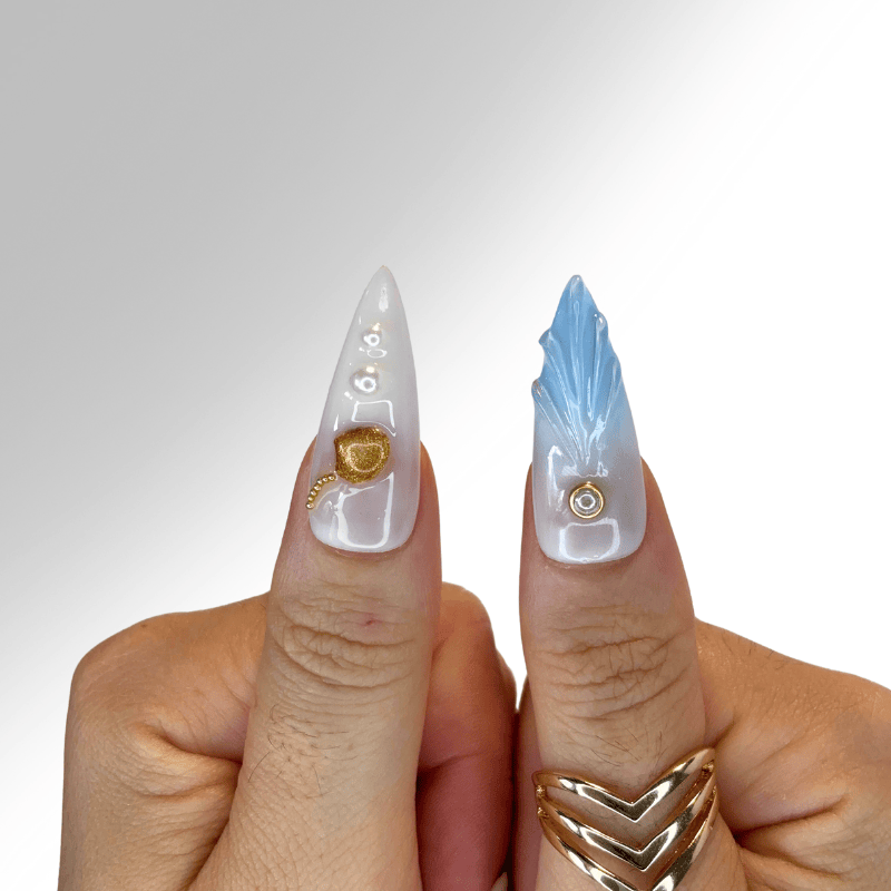 Blue Playa Stiletto Slay tes Nails