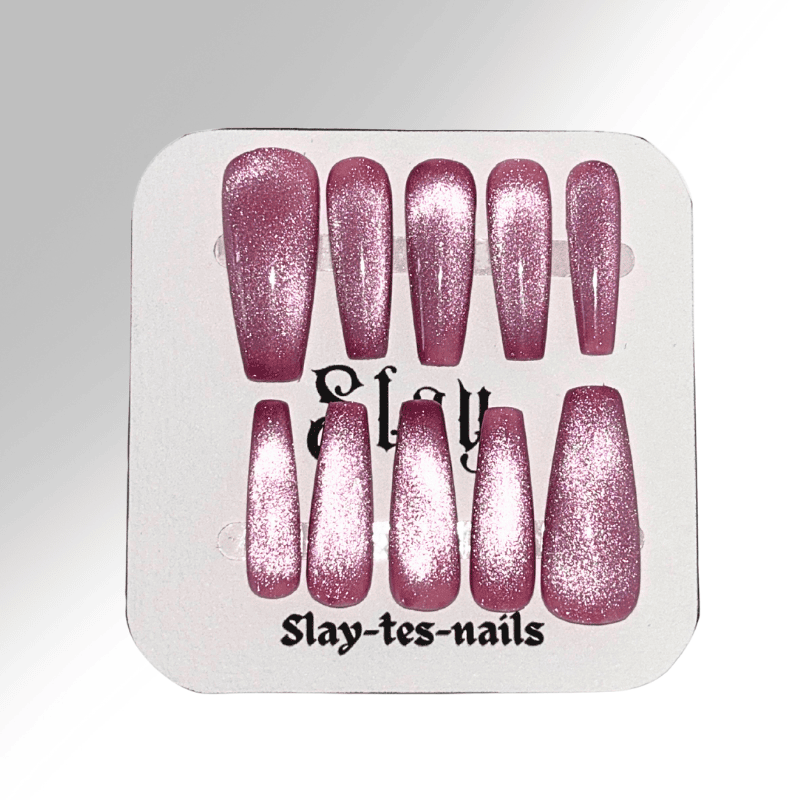 Cat eyes Rose - Set de 10 Press-on Nails