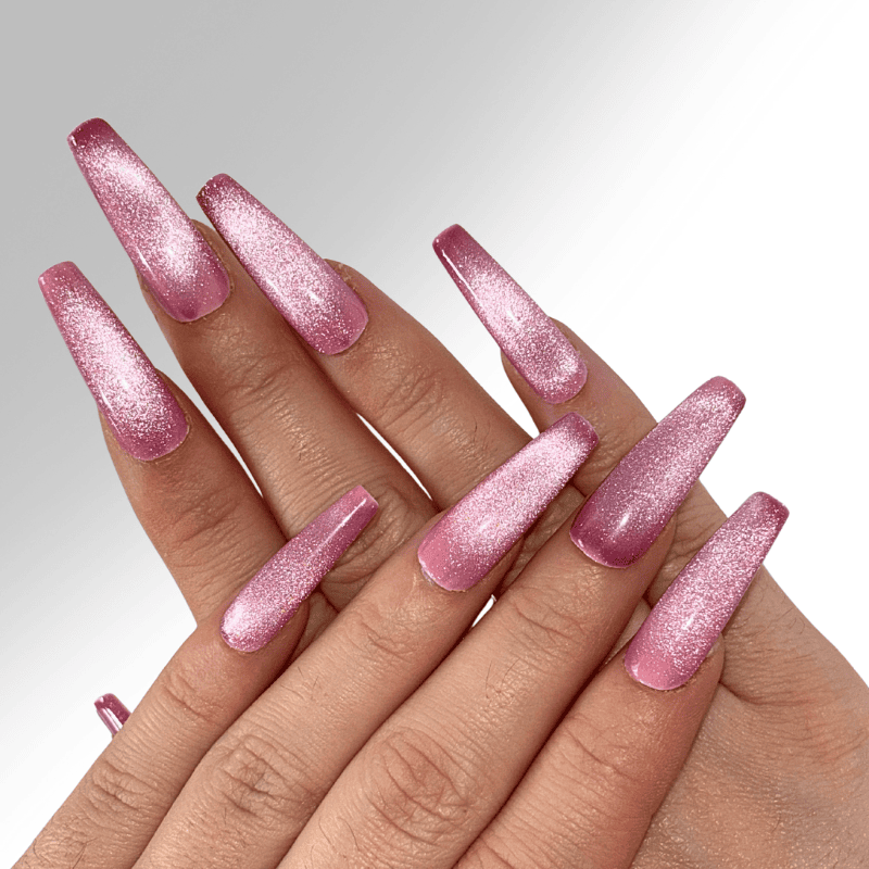 Cat eyes Rose - Set de 10 Press-on Nails