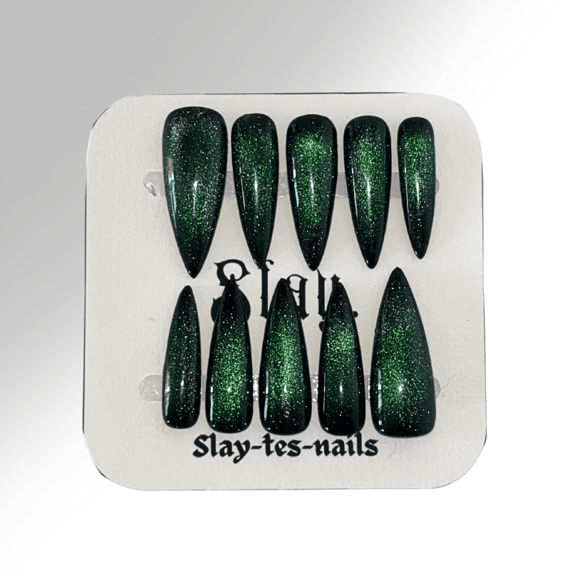 Cat eyes vert - Set de 10 Press-on Nails
